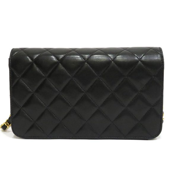 Chanel Lambskin Single Chain Shoulder Pouch Matelasse Black - Picture 2 of 10